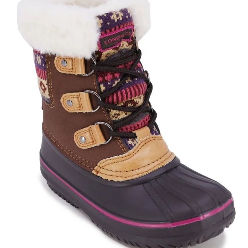 London Fog Little Girls Tiana Cold Weather Lace Up Boots size 5